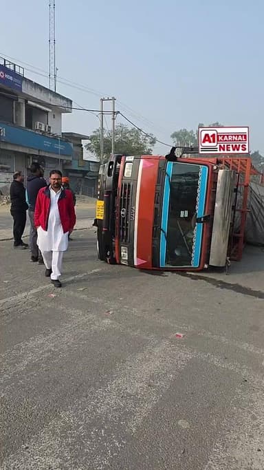 निसिंग में सुबह सुबह पलटा ट्रक