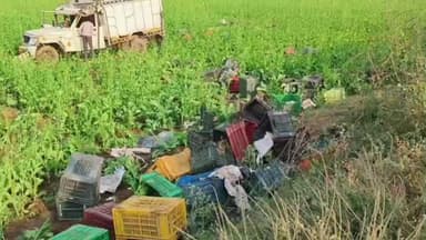 वैर: लोक परिवहन बस ने खड़ी पिकअप में मारी टक्कर, वैर बयाना रोड पर समराया गाँव के पास हुई घटना