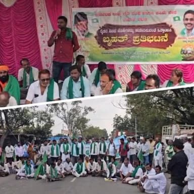 ಜೇವರ್ಗಿ: ವಿವಿಧ ಬೇಡಿಕೆಗಳ ಈಡೇರಿಕೆಗೆ ಆಗ್ರಹಿಸಿ ಗಂವ್ಹಾರ್ ಗ್ರಾಮದ ಬಳಿ ಕರ್ನಾಟಕ ರಾಜ್ಯ ರೈತ ಸಂಘದಿಂದ ರಾಷ್ಟ್ರೀಯ ಹೆದ್ದಾರಿ ತಡೆದು ಪ್ರತಿಭಟನೆ