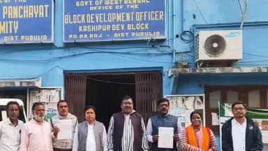 কাশীপুর: নির্বাচন কমিশনের নিয়ম ভেঙে SIR এর ফর্ম আপলোড এমনই অভিযোগ তুলে কাশীপুর BDO অফিসে ডেপুটেশন BJP-র,উপস্থিত MLA