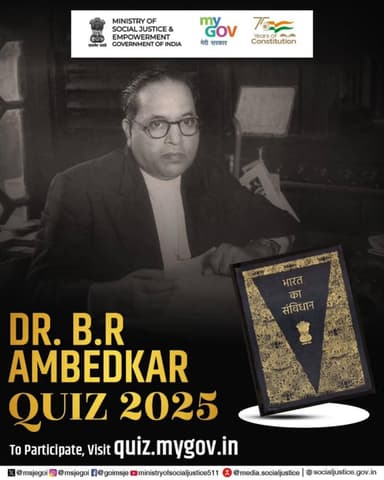 Join the Dr. B. R. Ambedkar Quiz 2025 and test your constitutional knowledge. Take part now on MyGov!