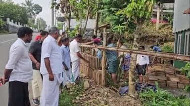 സുൽത്താൻബത്തേരി: പുൽപ്പള്ളി താഴെ ചെറ്റപ്പാലത്ത് അപകടം മരണങ്ങൾക്ക് കാരണമായി റോഡിന്റെ കാഴ്ച മറച്ച മതിൽ സിപിഐ(എം)പ്രവർത്തകർ പൊളിച്ചു നീക്കി