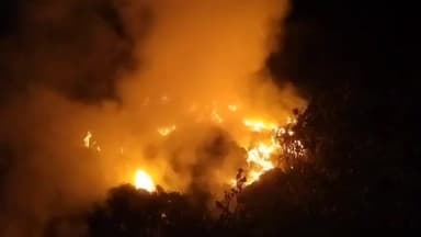 পূর্বস্থলী ১: পারুলডাঙ্গা ও গোয়ালপাড়ার মধ্যবর্তী স্থলে রেল লাইনের পাশে ভর সন্ধ্যায় ভয়াবহ আগুন, ঘটনাস্থলে কালনা দমকলের একটি ইঞ্জিন