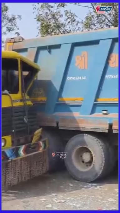 રાજપારડી બે ટ્રક વચ્ચે અકસ્માત સર્જાયો.#video #bharuch #jhagadai #viral #અકસ્માત