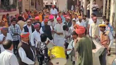 चौहटन: चौहटन में श्री नागणेची माता मंदिर प्राण प्रतिष्ठा महोत्सव के लिए भव्य शोभायात्रा का आयोजन