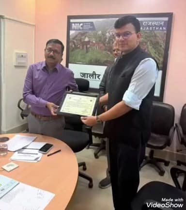 भीनमाल: भीनमाल के एसडीएम को राज्य स्तर पर किया गया सम्मानित