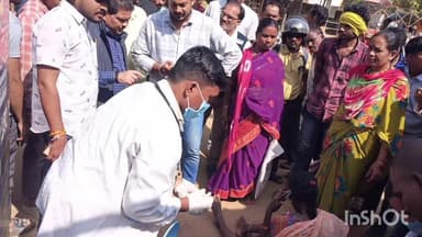 लोहंडीगुडा: देउरगाँव में अज्ञात वाहन ने ग्रामीण को मारी ठोकर, चित्रकोट विधायक विनायक गोयल ने की घायल की सहायता