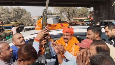 बिहार सरकार के मंत्री जामा खान का स्वागत।