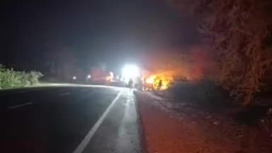 लूनकरनसर: महाजन मोखमपुरा के बीच दौड़ते ट्रक में लगी आग