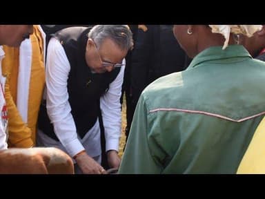 विधानसभा अध्यक्ष ने गौ संरक्षण के लिए मवेशियों के गले एवं सींग में लगाई रेडियम पट्टी #cgnews #rjn