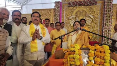 पचोर: पचोर हनुमान मंदिर में चल रही रामकथा सुनने पहुंचे राज्य मंत्री गौतम टेटवाल, श्रद्धालुओं संग सुनी कथा