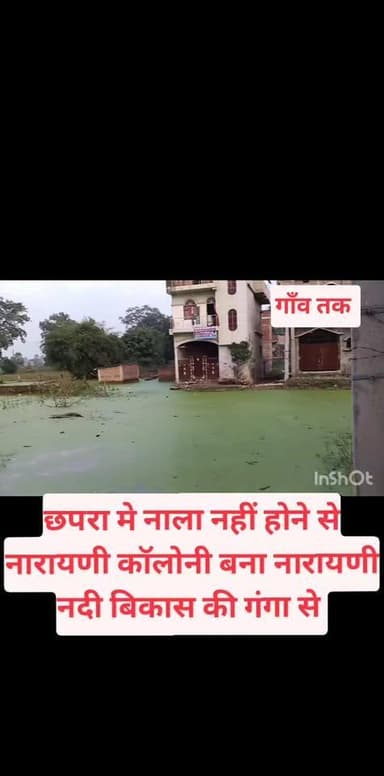 #chapra छपरा शहर के नारायणी कॉलोनी मे बह रहा नदी #Followar #gawtak #saran