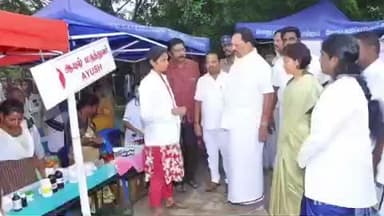 நெமிலி: நெமிலி அருகே சேந்தமங்கலம் பகுதியில் நடைபெற்ற நலம் காக்கும் திட்ட மருத்துவ முகாமினை அமைச்சர் ஆர்.காந்தி நேரில் பார்வையிட்டு ஆய்வு செய்தார்