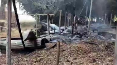 सिमरी बख्तियारपुर: मनिया गांव में सड़क हादसे के बाद घर में लगी आग, तीन घर जलकर राख, तीन मवेशी झुलसे