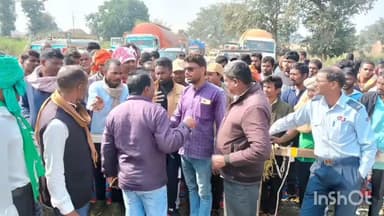 मनिका: मनिका NHAI में काम करा रही भारत वाणिज्य ईस्टर्न प्राइवेट लिमिटेड के प्लांट का मुख्यद्वार ग्रामीणों ने किया जाम