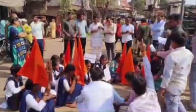 थांदला: अखिल भारतीय परिषद द्वारा विभिन्न समस्याओं को लेकर खवासा में प्रदर्शन