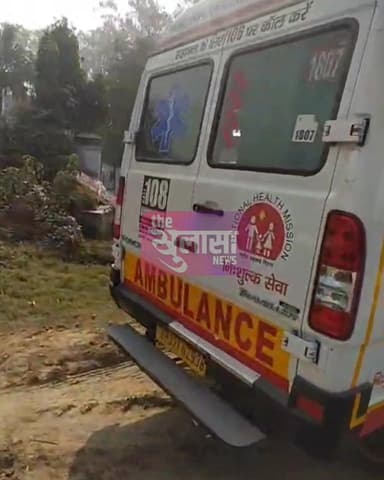 एम्बुलेंस और ट्रक में टक्कर,पति-पत्नी की मौत #JhansiPolice