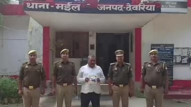 बरहज: थाना मईल पुलिस और वांछित अभियुक्त के बीच मुठभेड़, गोवध अधिनियम में वांछित अभियुक्त को किया गया गिरफ्तार