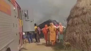 पंचकूला: रत्तेवाली गांव में पशु चारे और उपलों में लगी आग, मौके पर पहुंची फायर ब्रिगेड
