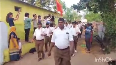 हरसूद: विजयादशमी उत्सव के अंतर्गत ग्राम भराड़ी में स्वयंसेवकों ने निकाला पथ संचलन