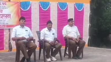 गढ़ाकोटा: ग्राम माड़िया अग्रसेन में राष्ट्रीय स्वयंसेवक संघ ने निकाला पथ संचलन