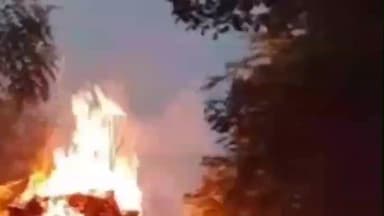 गोगुन्दा: मालवा चौरा में हादसा, घास से भरा ट्रैक्टर जलकर हुआ राख