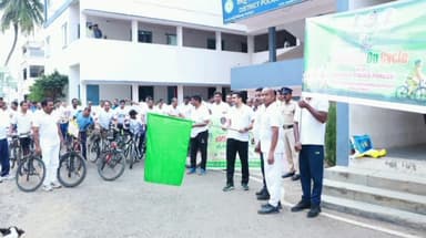 అమలాపురంలో ఫిట్ ఇండియా సైకిల్ ర్యాలీ, పాల్గొన్న ఎస్పీ రాహుల్ మీనా