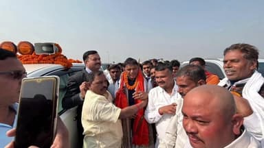 बरौनी: बिहार के पशु एवं मत्स्य संसाधन मंत्री सुरेंद्र मेहता आभार सह आशीर्वाद यात्रा में सिमरिया पहुंचे