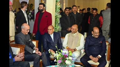 नाथद्वारा: चित्तौड़गढ़ सांसद सी.पी. जोशी और नाथद्वारा विधायक विश्वराज सिंह मेवाड़ ने डॉ. दक्ष शर्मा के विवाह समारोह में दी शुभकामनाएं