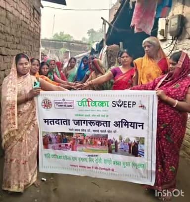 शाम्हो अकहा कुरहा: शाम्हो में जीविका समूहों की मतदान जागरूकता रैलियां तेज, शपथ-ग्रहण व रंगोली से मतदाताओं में उत्साह