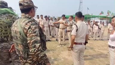 बेलागंज: बेलागंज के पड़ाव मैदान में चुनावी सभा के दौरान सुरक्षा व्यवस्था चाक-चौबंद रही, डीएसपी मौजूद रहे