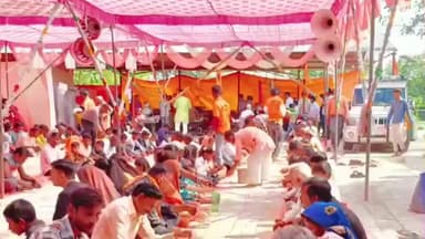 मौदहा: मौदहा कस्बे के कपसा मार्ग में कन्या भोज, संत पंगत और विशाल भंडारे का आयोजन हुआ