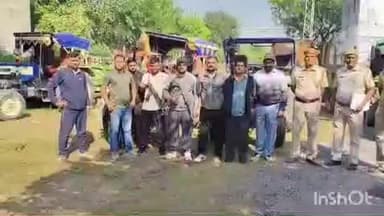 सरमथुरा: पुलिस और डीएसटी ने 10 ट्रैक्टर ट्रॉली बजरी की की पकड़