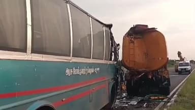 எட்டயபுரம்: சிந்தலக்கரை கிராமத்தில் லாரியின் பின்னால் பேருந்து மோதி இருவர் பலி