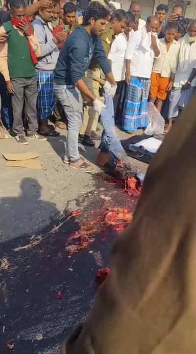 रानी पुर ददौरा का बहुत बडा हादसा हुआ जिसमें एक आदमी हुआ पिसता