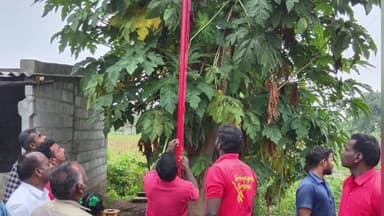 பென்னாகரம்: கரியம்பட்டியில் புரட்சிகர மக்கள் அதிகாரம் ஜனநாயக தொழிலாளர்கள் முன்னணி அமைப்பு சார்பாக கொடியேற்று விழா