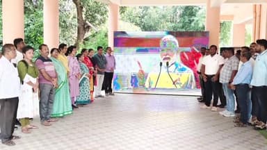 ଜଳେଶ୍ବର: ଜାତୀୟ ଗୀତ ବନ୍ଦେ ମାତରମର ୧୫୦ ବର୍ଷ ପୂର୍ତ୍ତି ଅବସରରେ ଜଳେଶ୍ଵର ପୌରପାଳିକା ତରଫରୁ ସାମୂହିକ ଜାତୀୟ ଗୀତ ଗାନ