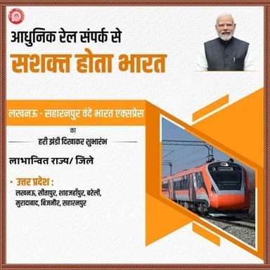 लखनऊ – सहारनपुर #VandeBharatExpress लखनऊ, बरेली और मुरादाबाद जैसे प्रमुख शैक्षणिक एवं औद्योगिक केंद्रों तक सुगम यात्रा सुनिश्चित करते हुए क्षेत्र के समग्र विकास को गति देगी।
#विकसित_बनारस
@railminindia