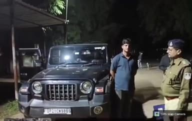 कुठला पुलिस की हूटर लगी महिंद्रा थार के चालक के खिलाफ मोटर व्हीकल एक्ट के तहत सख्त कार्रवाई