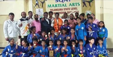 పెద్దకొత్తపల్లి: ఎస్ క్యూ ఏ వై మార్షల్ ఆర్ట్స్ స్టేట్ లెవెల్ పోటీలలో పెద్దకొత్తపల్లి విద్యార్థులు ప్రతిభ