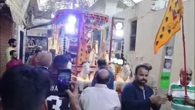 ਰੂਪਨਗਰ: ਖਾਟੂ ਸ਼ਾਮ ਜੀ ਦੇ ਜਾਗਰਨ ਨੂੰ ਲੈਕੇ ਕੀਰਤਪੁਰ ਸਾਹਿਬ ਦੇ ਰਾਮ ਮੰਦਿਰ ਤੋਂ ਸਨਾਤਨ ਧਰਮ ਸਭਾ ਸਨਾਤਨ ਯੁਵਾ ਮੰਡਲ ਰਜਿ ਵੱਲੋ ਕੱਢੀ ਗਈ ਸ਼ੋਭਾ ਯਾਤਰਾ