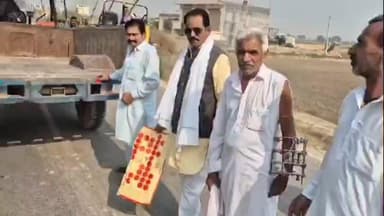 टिब्बी: बशीर गांव में सड़क सुरक्षा अभियान के तहत वाहनों पर लगाए गए रिफ्लेक्टर