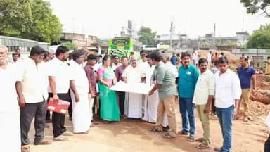 திண்டிவனம்: இந்திரா காந்தி பேருந்து நிலைய வளாகத்தில் "நவீன வணிக வளாகம்" கட்டுமான பணிகள் குறித்து ஆய்வு மேற்கொண்டார் சட்டமன்ற உறுப்பினர்