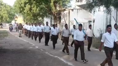 बिजावर: राष्ट्रीय स्वयंसेवक संघ के 100 वर्ष पूरे होने पर बिजावर में पथ संचलन आयोजित