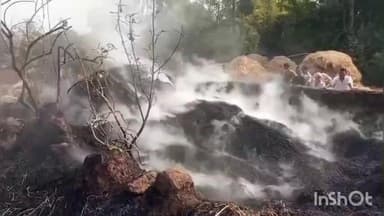 कटघोरा: कटघोरा के हुंकरा और कापू बहरा गांव में पैरावट और खरही में लगी भीषण आग