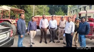 वाड्रफनगर: अवैध रेत उत्खनन और परिवहन करते पाए जाने पर 5 ट्रैक्टर किए गए जब्त