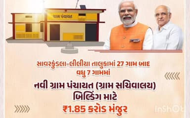 લીલીયા: સાવરકુંડલા–લીલીયાના વિકાસમાં વધારો: ૭ નવા ગામોને ગ્રામ સચિવાલય બિલ્ડિંગ માટે રૂ.૧.૮૫ કરોડની મંજૂરી