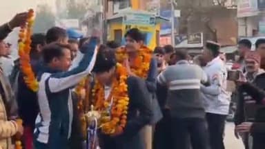 भराड़ी: हैंडबॉल विजेताओं खिलाड़ियों का मोरसिंगी पहुंचने पर भव्य स्वागत हुआ