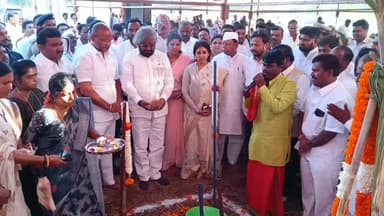 ಹುಲಸೂರ: ಪಟ್ಟಣದ ಹೊರವಲಯದಲ್ಲಿ 8.60 ಕೋಟಿ ರೂ. ವೆಚ್ಚದ ನೂತನ ಪ್ರಜಾಸೌಧ ನಿರ್ಮಾಣಕ್ಕೆ ಸಚಿವ ಈಶ್ವರ ಖಂಡ್ರೆ ಚಾಲನೆ