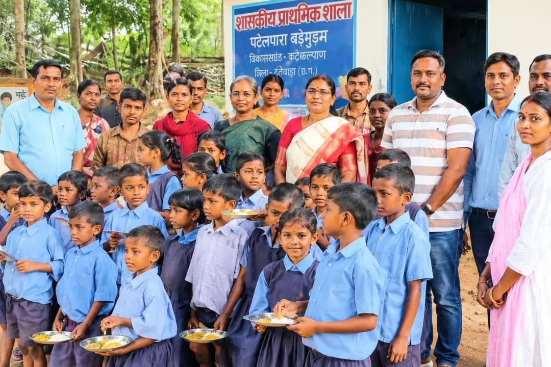 कटेकल्याण: कटेकल्याण के स्कूलों में सहायक संचालिका ने किया निरीक्षण, बच्चों के साथ किया भोजन